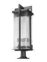 Three Light Outdoor Pier Mount by Z-Lite - Fortis Collection, Sand Black Finish - 5031PHXLR-533PM-BK