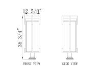 Three Light Outdoor Pier Mount by Z-Lite - Fortis Collection, Sand Black Finish - 5031PHXLR-533PM-BK