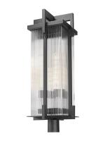 Three Light Outdoor Post Mount by Z-Lite - Fortis Collection, Sand Black Finish - 5031PHXLR-BK