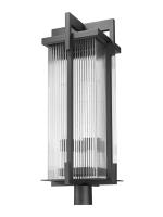 Three Light Outdoor Post Mount by Z-Lite - Fortis Collection, Sand Black Finish - 5031PHXLR-BK