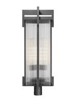 Three Light Outdoor Post Mount by Z-Lite - Fortis Collection, Sand Black Finish - 5031PHXLR-BK