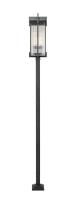 Three Light Outdoor Post Mount by Z-Lite - Fortis Collection, Sand Black Finish - 5031PHXLS-536P-BK