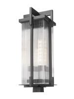 Three Light Outdoor Post Mount by Z-Lite - Fortis Collection, Sand Black Finish - 5031PHXLS-BK