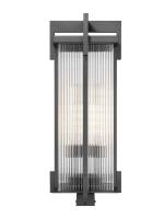 Three Light Outdoor Post Mount by Z-Lite - Fortis Collection, Sand Black Finish - 5031PHXLS-BK