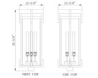 Three Light Outdoor Post Mount by Z-Lite - Fortis Collection, Sand Black Finish - 5031PHXLS-BK