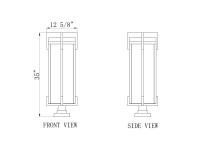 Three Light Outdoor Pier Mount by Z-Lite - Fortis Collection, Sand Black Finish - 5031PHXLS-SQPM-BK