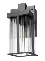 One Light Outdoor Wall Mount by Z-Lite - Fortis Collection, Sand Black Finish - 5031S-BK