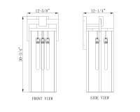 Three Light Outdoor Wall Mount by Z-Lite - Fortis Collection, Sand Black Finish - 5031XL-BK