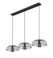Three Light Linear Chandelier by Z-Lite - Valencia Collection, Matte Black Finish - 623P16-3L-MB