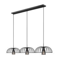 Three Light Linear Chandelier by Z-Lite - Valencia Collection, Matte Black Finish - 623P16-3L-MB