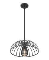 One Light Pendant by Z-Lite - Valencia Collection, Matte Black Finish - 623P16-MB