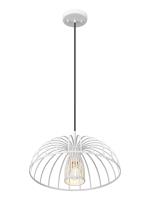 One Light Pendant by Z-Lite - Valencia Collection, Texture White Finish - 623P16-TXWH