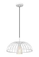 One Light Pendant by Z-Lite - Valencia Collection, Texture White Finish - 623P16-TXWH