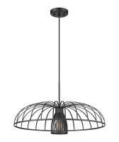 One Light Pendant by Z-Lite - Valencia Collection, Matte Black Finish - 623P24-MB