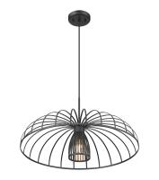 One Light Pendant by Z-Lite - Valencia Collection, Matte Black Finish - 623P24-MB
