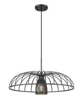 One Light Pendant by Z-Lite - Valencia Collection, Matte Black Finish - 623P24-MB