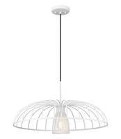 One Light Pendant by Z-Lite - Valencia Collection, Texture White Finish - 623P24-TXWH