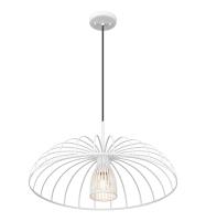 One Light Pendant by Z-Lite - Valencia Collection, Texture White Finish - 623P24-TXWH