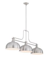 Three Light Billiard by Z-Lite - Melange Collection, Brushed Nickel Finish - 725-3BN-D13BN