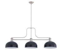 Three Light Billiard by Z-Lite - Melange Collection, Brushed Nickel Finish - 725-3BN-D13MB