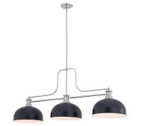 Three Light Billiard by Z-Lite - Melange Collection, Brushed Nickel Finish - 725-3BN-D13MB