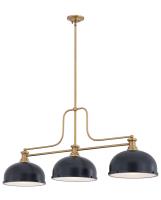 Three Light Billiard by Z-Lite - Melange Collection, Heritage Brass Finish - 725-3HBR-D12MB