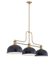 Three Light Billiard by Z-Lite - Melange Collection, Heritage Brass Finish - 725-3HBR-D12MB