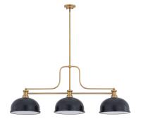 Three Light Billiard by Z-Lite - Melange Collection, Heritage Brass Finish - 725-3HBR-D12MB