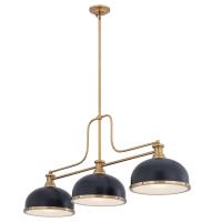 Three Light Billiard by Z-Lite - Melange Collection, Heritage Brass Finish - 725-3HBR-D12MB+HBR