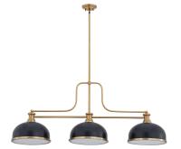 Three Light Billiard by Z-Lite - Melange Collection, Heritage Brass Finish - 725-3HBR-D12MB+HBR