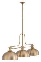 Three Light Billiard by Z-Lite - Melange Collection, Heritage Brass Finish - 725-3HBR-D13HBR