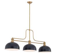 Three Light Billiard by Z-Lite - Melange Collection, Heritage Brass Finish - 725-3HBR-D13MB