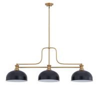 Three Light Billiard by Z-Lite - Melange Collection, Heritage Brass Finish - 725-3HBR-D13MB