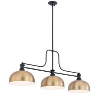 Three Light Billiard by Z-Lite - Melange Collection, Matte Black Finish - 725-3MB-D13HBR