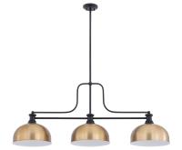 Three Light Billiard by Z-Lite - Melange Collection, Matte Black Finish - 725-3MB-D13HBR