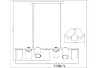 Seven Light Linear Chandelier by Z-Lite - Lumina Collection, Matte Black Finish - 7520-7L-MB