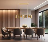 Seven Light Linear Chandelier by Z-Lite - Lumina Collection, Modern Gold Finish - 7520-7L-MGLD