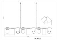 Nine Light Linear Chandelier by Z-Lite - Lumina Collection, Modern Gold Finish - 7520-9L-MGLD