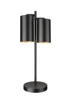 Two Light Table Lamp by Z-Lite - Lumina Collection, Matte Black Finish - 7520TL-MB