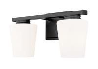 Two Light Vanity by Z-Lite - Nextra Collection, Matte Black Finish - 7703-2V-MB