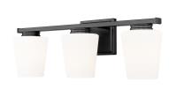 Three Light Vanity by Z-Lite - Nextra Collection, Matte Black Finish - 7703-3V-MB