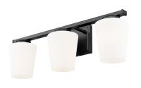 Three Light Vanity by Z-Lite - Nextra Collection, Matte Black Finish - 7703-3V-MB