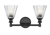 Two Light Vanity by Z-Lite - Auden Collection, Matte Black Finish - 7704-2V-MB