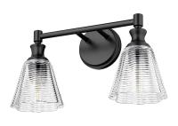 Two Light Vanity by Z-Lite - Auden Collection, Matte Black Finish - 7704-2V-MB