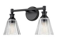 Two Light Vanity by Z-Lite - Auden Collection, Matte Black Finish - 7704-2V-MB