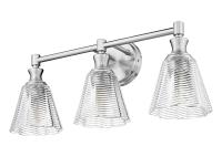 Three Light Vanity by Z-Lite - Auden Collection, Brushed Nickel Finish - 7704-3V-BN