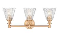 Three Light Vanity by Z-Lite - Auden Collection, Modern Gold Finish - 7704-3V-MGLD