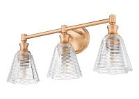 Three Light Vanity by Z-Lite - Auden Collection, Modern Gold Finish - 7704-3V-MGLD