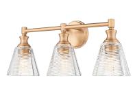 Three Light Vanity by Z-Lite - Auden Collection, Modern Gold Finish - 7704-3V-MGLD