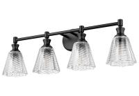 Four Light Vanity by Z-Lite - Auden Collection, Matte Black Finish - 7704-4V-MB